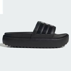 Adidas Adilette Platform Slides black woman's size 9